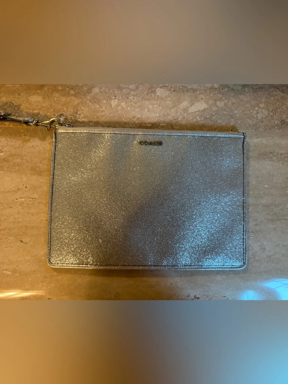 Coach Metallic Silver wristlet